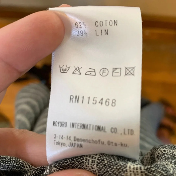 Moyuru Asymmetrical Pullover Oversized Cotton Linen Gray Striped Tunic Lagenlook - Picture 10 of 12